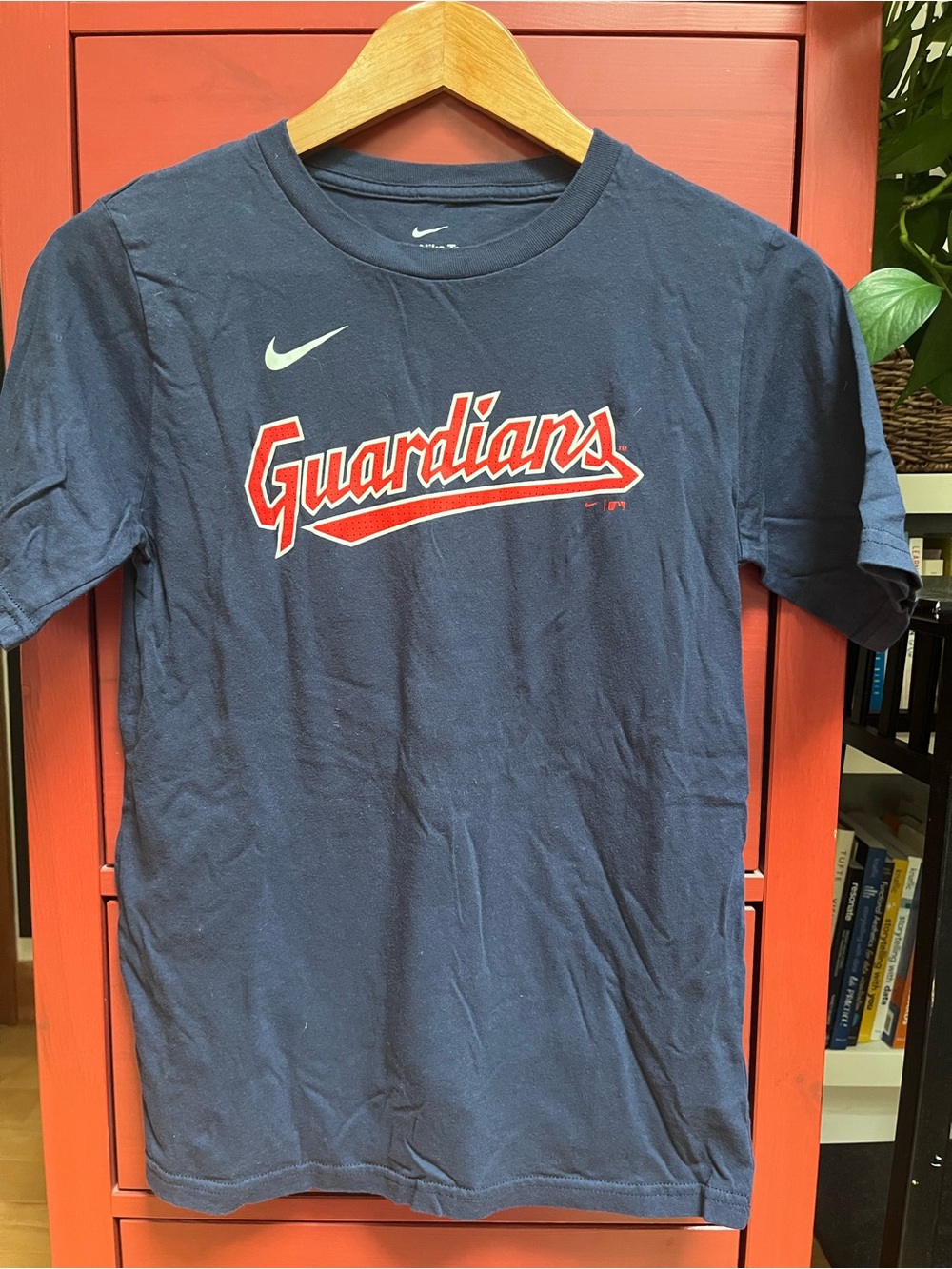 Youth Cleveland Guardians Jose Ramirez Nike Navy T-Shirt